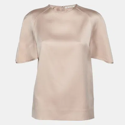 Pre-owned Chloé Beige Wool Blend Satin Top S
