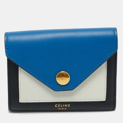Pre-owned Celine Tricolor Leather Envelope Key Holder Case In Multi
