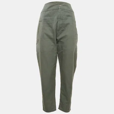 Pre-owned Isabel Marant Étoile Green Cotton Tapered Raluniae Trousers S