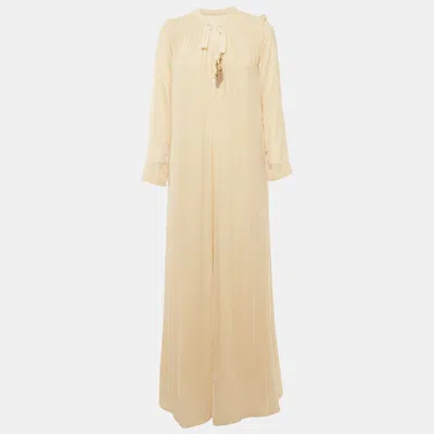 Pre-owned Zimmermann Cream Velvet Maxi Dress S