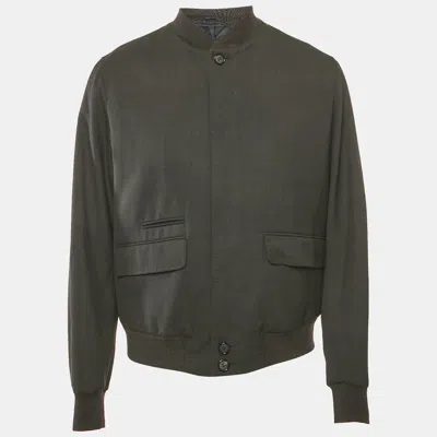Pre-owned Alexander Mcqueen Grey Wool Button Front Jacket Xxl In Gray