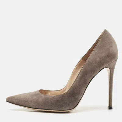 Pre-owned Gianvito Rossi Dark Grey Suede Gianvito Pointed Toe Pumps Size 39
