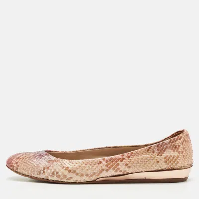 Pre-owned Le Silla Multicolor Snakeskin Leather Ballet Flats Size 39