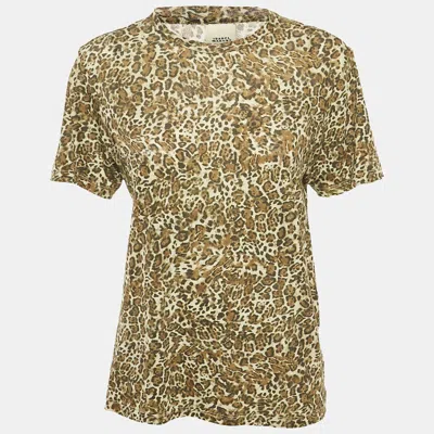 Pre-owned Isabel Marant Green Leopard Print Cotton Zewel T-shirt S