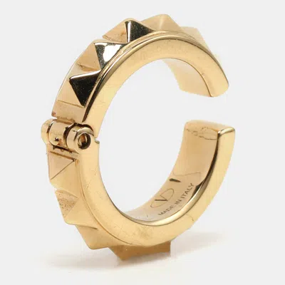 Pre-owned Valentino Garavani Gold Tone Metal Rockstud Ring