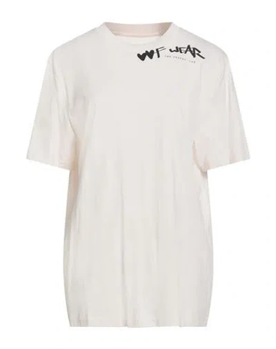 Oof Wear Woman T-shirt Cream Size S Cotton In Neutral