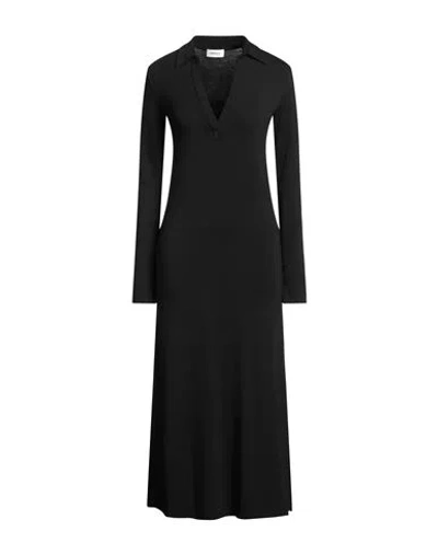 Ottod'ame Woman Midi Dress Black Size 10 Viscose, Elastane In Black