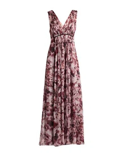 Alberta Ferretti Woman Maxi Dress Burgundy Size 10 Silk In Multi
