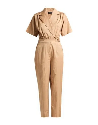 Luisa Spagnoli Woman Jumpsuit Sand Size M Cotton, Elastane In Neutral