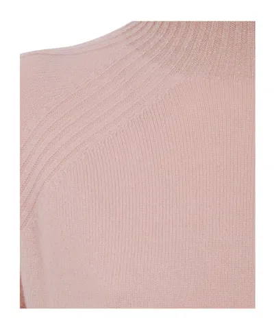 Twinset Twin-set Dusty Pink Turtleneck Sweater With Raglan Sleeves In Pink