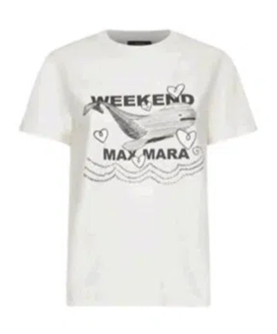 Weekend Max Mara Omens Ivory Guglia Brand-print Cotton-jersey T-shirt In White