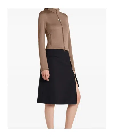 Courrèges Midi Skirt With Side Zip In Black