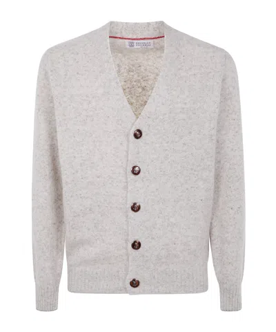 Brunello Cucinelli Classic Cardigan In Neutral