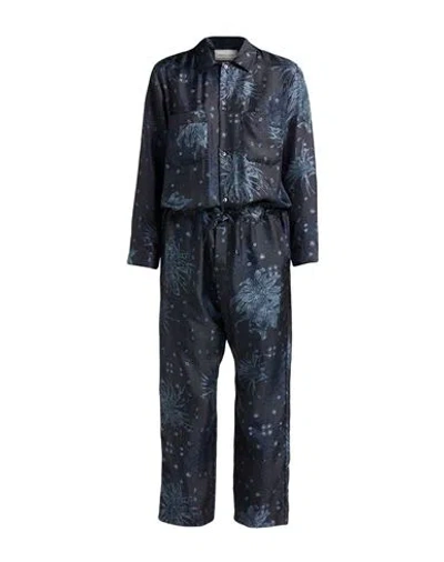 Pierre-louis Mascia Woman Jumpsuit Black Size S Silk In Blue