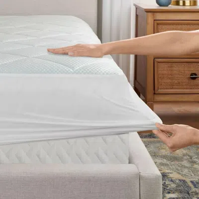 Hivvago Washable Quilted Mattress Pad With Elastic Fitted Skirt In White