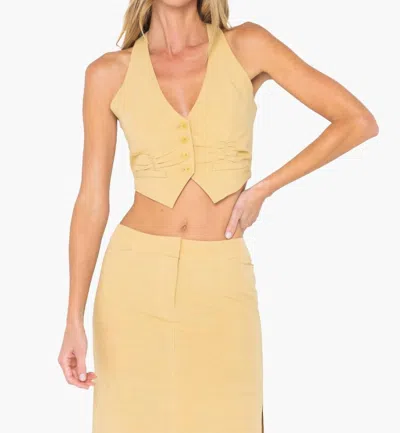 Jbq Camp Vest In Camel In Yellow