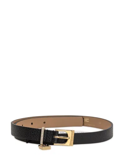 Elisabetta Franchi Logo Engraved Embellished Belt