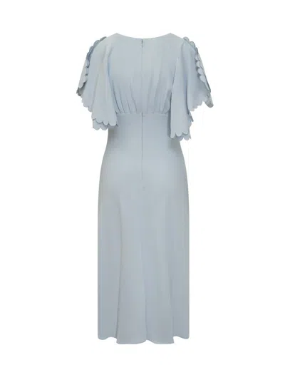 Elisabetta Franchi Abito Mezza Manica Longuette In Blue
