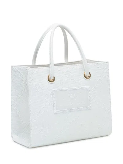 Elisabetta Franchi White Tote Rafia Bag