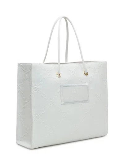 Elisabetta Franchi Large Tote In Jacquard Raffia