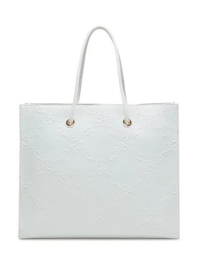 Elisabetta Franchi Large Tote In Jacquard Raffia