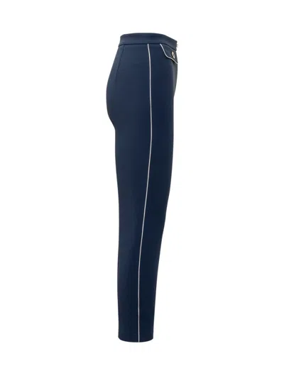 Elisabetta Franchi Trousers Blue And Green In Blue