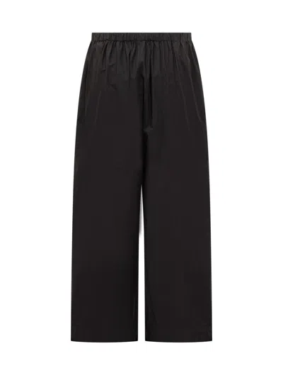 Pinko Relaxed Wide-leg Trousers With Elastic Waistband In Black