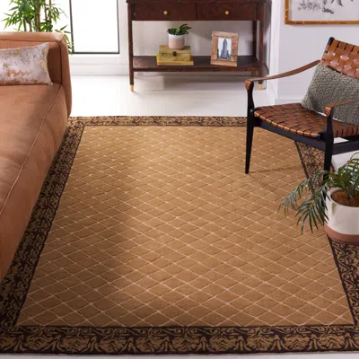 Safavieh Total Performance Hand Made Area Rug, Ivory / Chocolate Traditional Style Non-shedding In Brown