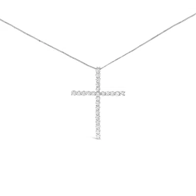 Haus Of Brilliance 14k White Gold 2.0 Cttw Lab Grown Diamond Cross 18" Inch Pendant Necklace