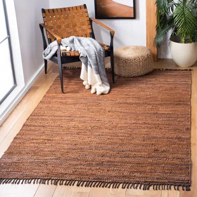 Safavieh Vintage Leather Hand Made Area Rug, Light Brown Contemporary Style