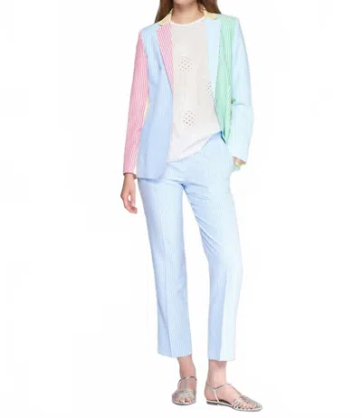 Vilagallo Tiffany Pant In Rayas Azul In Blue
