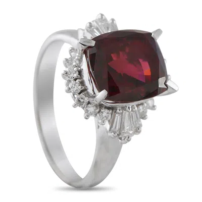 Lb Exclusive Platinum 0.48ct Diamond And Garnet Ring Mf13-061725