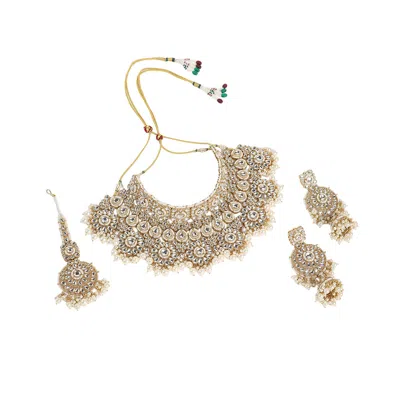 Sohi Women's Crystal Silver The Mehrunissa Jewellery Set