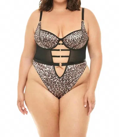 Oh La La Cheri Journee Leopard Print Teddy In Leopard / Black In Black