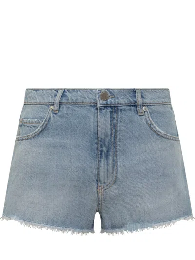 Pinko Serengeti Denim Shorts In Blue
