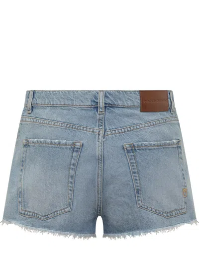 Pinko Serengeti Denim Shorts In Blue
