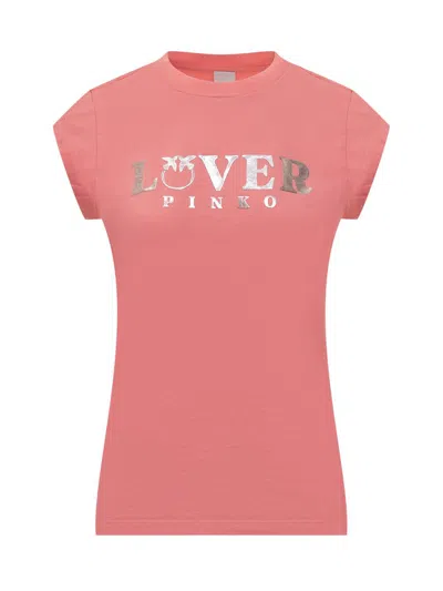 Pinko Logo-embossed Short-sleeve T-shirt In Pink