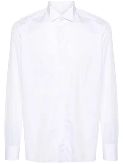 Tagliatore Shirt In White Cotton In White