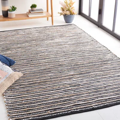 Safavieh Vintage Leather Hand Made Area Rug, Black / Ivory Contemporary Style In Gray