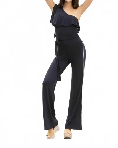 Mapalé Genevieve One Shoulder Jumpsuit In Black