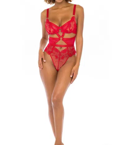 Oh La La Cheri Justine Embroidered Teddy In Red
