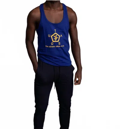 The Athletic Side Of Us Logo Printed Tank Top In Blue