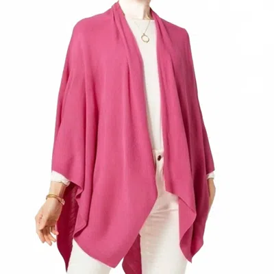 Coco + Carmen Lightweight Knit Wrap Shawl In Bright Rose