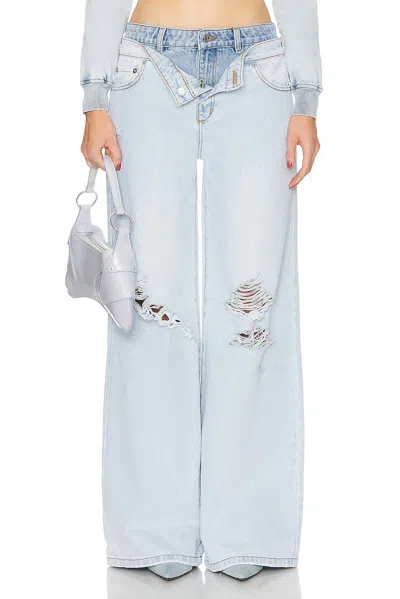 Ser.o.ya Saphira Doublewaisted Wide Leg Jeans In Skylight