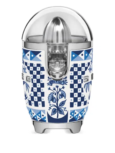 Dolce & Gabbana Casa X Smeg Blu Mediterraneo Citrus Juicer (28.1cm X 16.6cm) In Blue