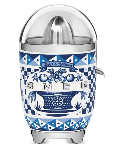 Dolce & Gabbana Casa X Smeg Blu Mediterraneo Citrus Juicer (28.1cm X 16.6cm) In Blue