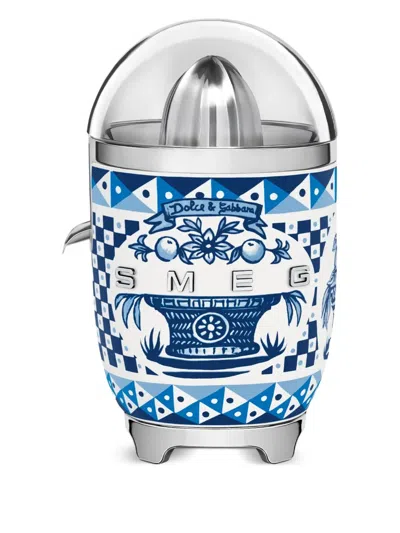 Dolce & Gabbana Casa X Smeg Blu Mediterraneo Citrus Juicer (28.1cm X 16.6cm) In Blue
