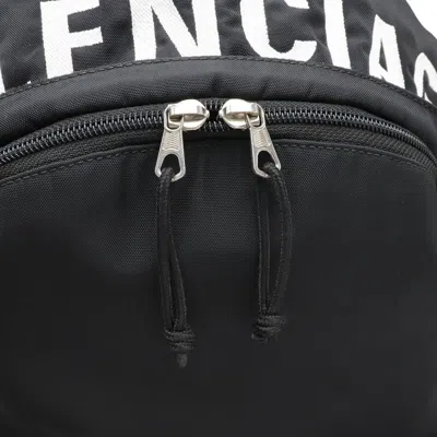 Pre-owned Balenciaga Black Navy White Nylon Canvas Backpack ()