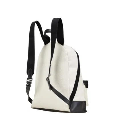 Pre-owned Balenciaga Black White Canvas Leather Backpack ()