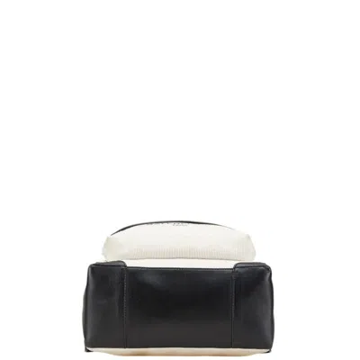 Pre-owned Balenciaga Black White Canvas Leather Backpack ()